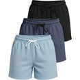 thumbnail image 1 of Real Essentials 3 Pack:Women's Fleece Casual Sweat Shorts - Athletic, Running, Yoga, Lounge Shorts with Pockets (Plus Size), 1 of 6