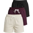 thumbnail image 1 of Real Essentials 3 Pack:Women's Fleece Casual Sweat Shorts - Athletic, Running, Yoga, Lounge Shorts with Pockets (Plus Size), 1 of 5