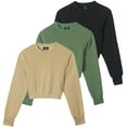 thumbnail image 1 of Real Essentials 3 Pack: Women's Fleece Cropped Sweatshirt - Long Sleeve Crew Neck Crop Top (Available in Plus Size), 1 of 6