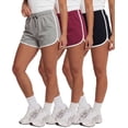 thumbnail image 1 of Real Essentials 3 Pack: Women's Fleece Dolphin Shorts Athletic Workout Running Gym Yoga Sweat Lounge Comfy, 1 of 7