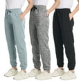 thumbnail image 1 of Real Essentials 3 Pack: Women's Fleece Jogger Sweatpants (Available in Plus Size), 1 of 6