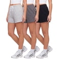 thumbnail image 1 of Real Essentials 3 Pack: Women's Fleece Lounge Shorts Athletic Workout Gym Sweat Sleep Casual Comfy with Pockets, 1 of 7