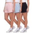 thumbnail image 1 of Real Essentials 3 Pack: Women's Fleece Lounge Shorts Athletic Workout Gym Sweat Sleep Casual Comfy with Pockets, 1 of 7