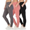 thumbnail image 1 of Real Essentials 3 Pack: Women's Joggers with Pockets - High Waist Workout Yoga Tapered Sweatpants Lounge (Available in Plus), 1 of 6