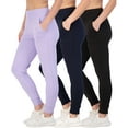 thumbnail image 1 of Real Essentials 3 Pack: Women's Joggers with Pockets - High Waist Workout Yoga Tapered Sweatpants Lounge (Available in Plus), 1 of 6