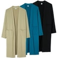 thumbnail image 1 of Real Essentials 3 Pack: Women's Long Sleeve Open-Front Cardigan with Pockets (Available in Plus Size), 1 of 6