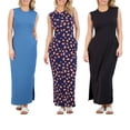 thumbnail image 1 of Real Essentials 3 Pack: Women's Long Tank Maxi T-Shirt Summer Casual Dress with Pockets (Available in Plus Size), 1 of 6