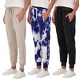 thumbnail image 1 of Real Essentials 3 Pack: Women's Ultra-Soft & Warm Fleece Joggers Sweatpants with Pocket (Available in Plus Size), 1 of 6