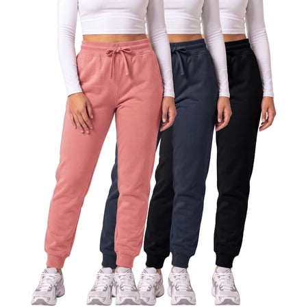 3 Pack Women's Fleece Joggers Sweatpants Lounge Pants Sweats Casual Pockets