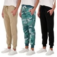 thumbnail image 1 of Real Essentials 3 Pack: Women's Ultra-Soft & Warm Fleece Joggers Sweatpants with Pocket (Available in Plus Size), 1 of 6