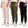 thumbnail image 1 of Real Essentials 3 Pack: Women's Ultra-Soft & Warm Fleece Joggers Sweatpants with Pocket (Available in Plus Size), 1 of 6