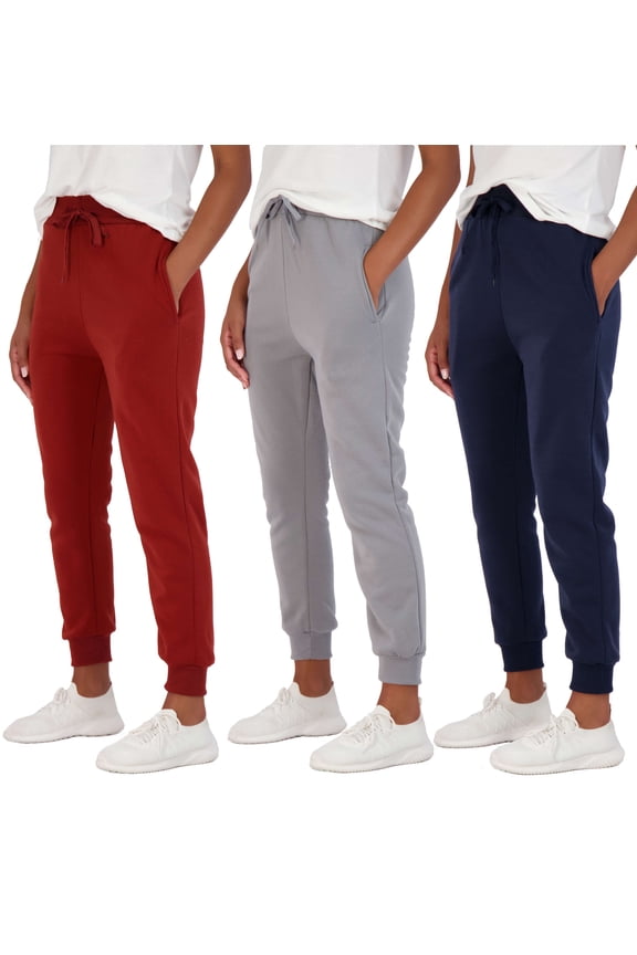 3 Pack: Women's Ultra-Soft & Warm Fleece Joggers Sweatpants with Pocket (Available in Plus Size)
