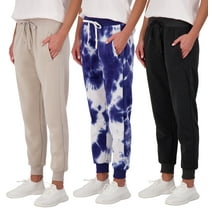 Real Essentials 3 Pack: Women's Relaxed Fit Fleece Jogger Sweatpants - Casual Athleisure (Available In Plus Size)