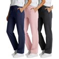 thumbnail image 1 of Real Essentials 3 Pack: Women's Relaxed Fit Fleece Open Bottom Sweatpants - Casual Athleisure (Available In Plus), 1 of 6