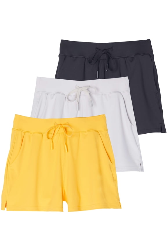 3 Pack: Women's Shorts Hiking Athletic Yoga Lounge Workout Running Casual Pockets 2.5" (Plus Available )