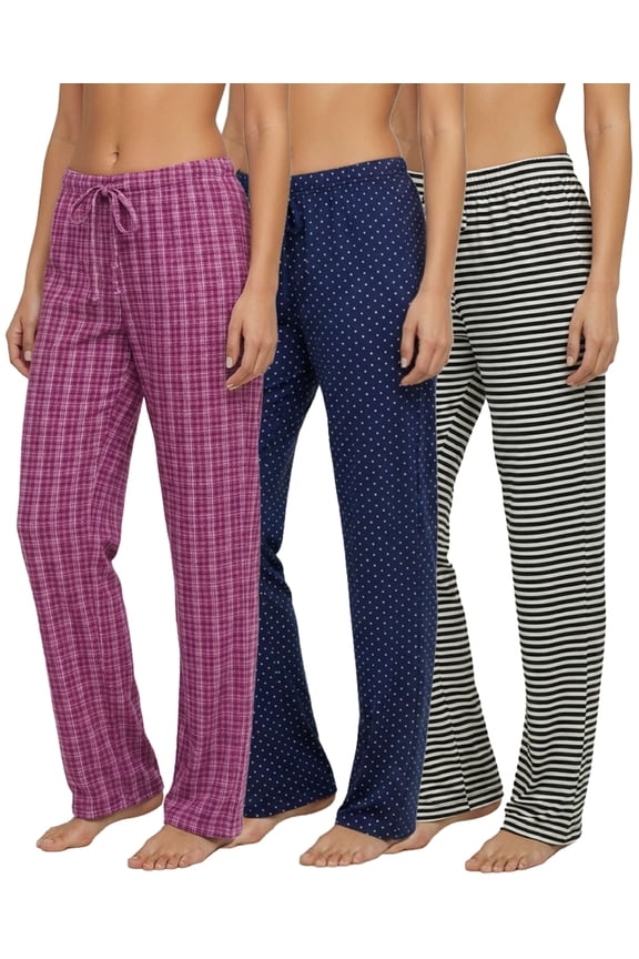 3 Pack: Women’s Ultra-Soft Comfy Pajama Lounge Pants Sleepwear (Available in Plus Size)