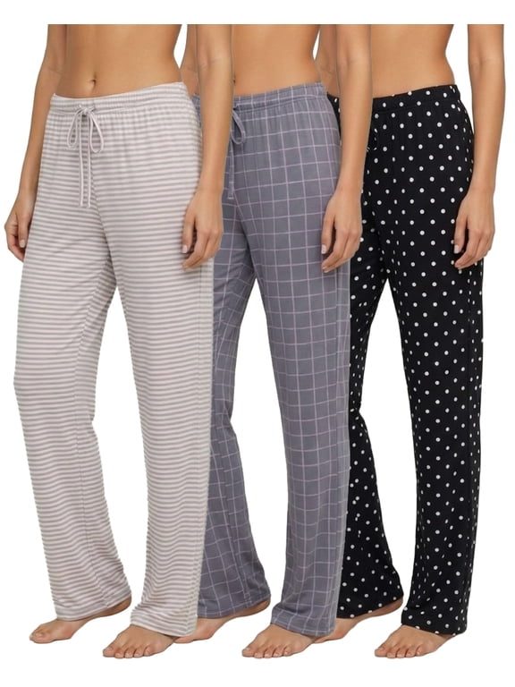 3 Pack: Women’s Ultra-Soft Comfy Pajama Lounge Pants Sleepwear (Available in Plus Size)