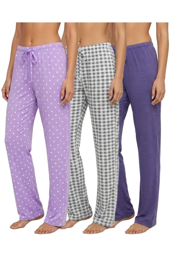 3 Pack: Women’s Ultra-Soft Comfy Pajama Lounge Pants Sleepwear (Available in Plus Size)