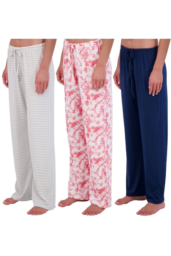 3 Pack: Women’s Ultra-Soft Comfy Pajama Lounge Pants Sleepwear (Available in Plus Size)
