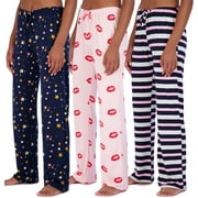 REAL ESSENTIALS 3 Pack: Women’s Ultra-Soft Comfy Pajama Lounge Pants Sleepwear (Available in Plus Size)