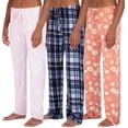 thumbnail image 1 of Real Essentials 3 Pack: Women’s Ultra-Soft Comfy Pajama Lounge Pants Sleepwear (Available in Plus Size), 1 of 7