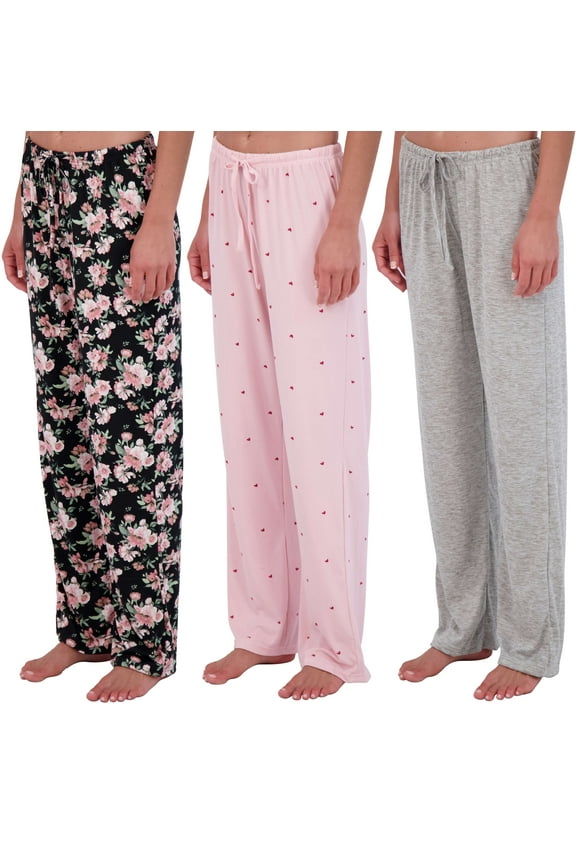3 Pack: Women’s Ultra-Soft Comfy Pajama Lounge Pants Sleepwear (Available in Plus Size)