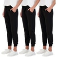 thumbnail image 1 of Real Essentials 3 Pack: Women's Ultra-Soft Lounge Joggers Athletic Yoga Pants with Pockets (Available in Plus Size), 1 of 6