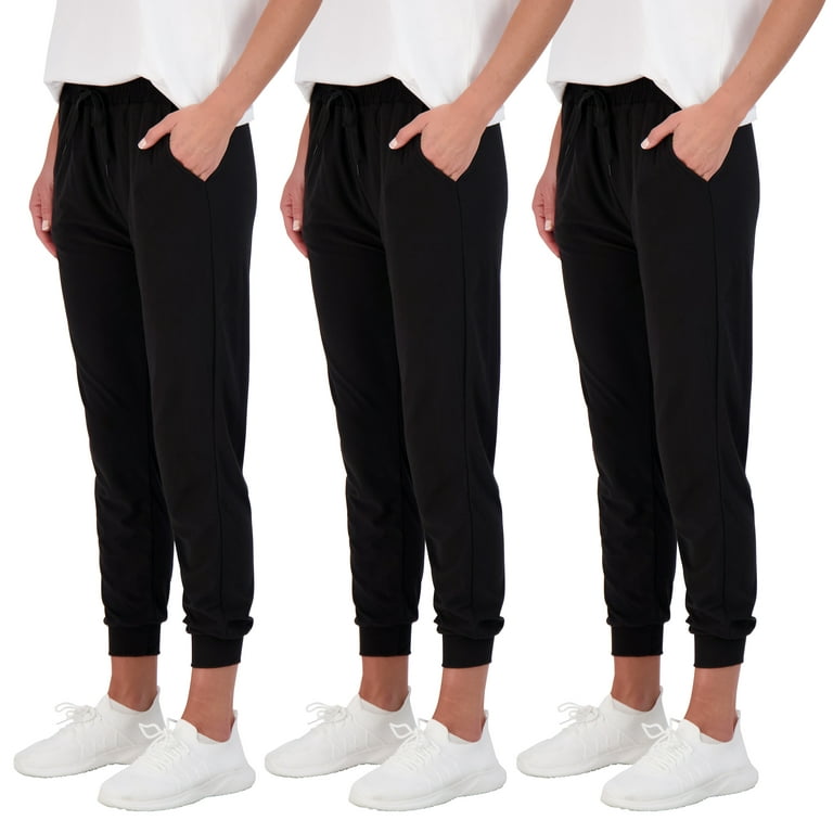 Real Essentials 3 Pack Women s Ultra Soft Lounge Joggers Athletic
