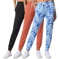 thumbnail image 1 of Real Essentials 3 Pack: Women's Lounge Joggers Sweatpants With Pockets Yoga Running Athletic Workout (Available In Plus Size), 1 of 9