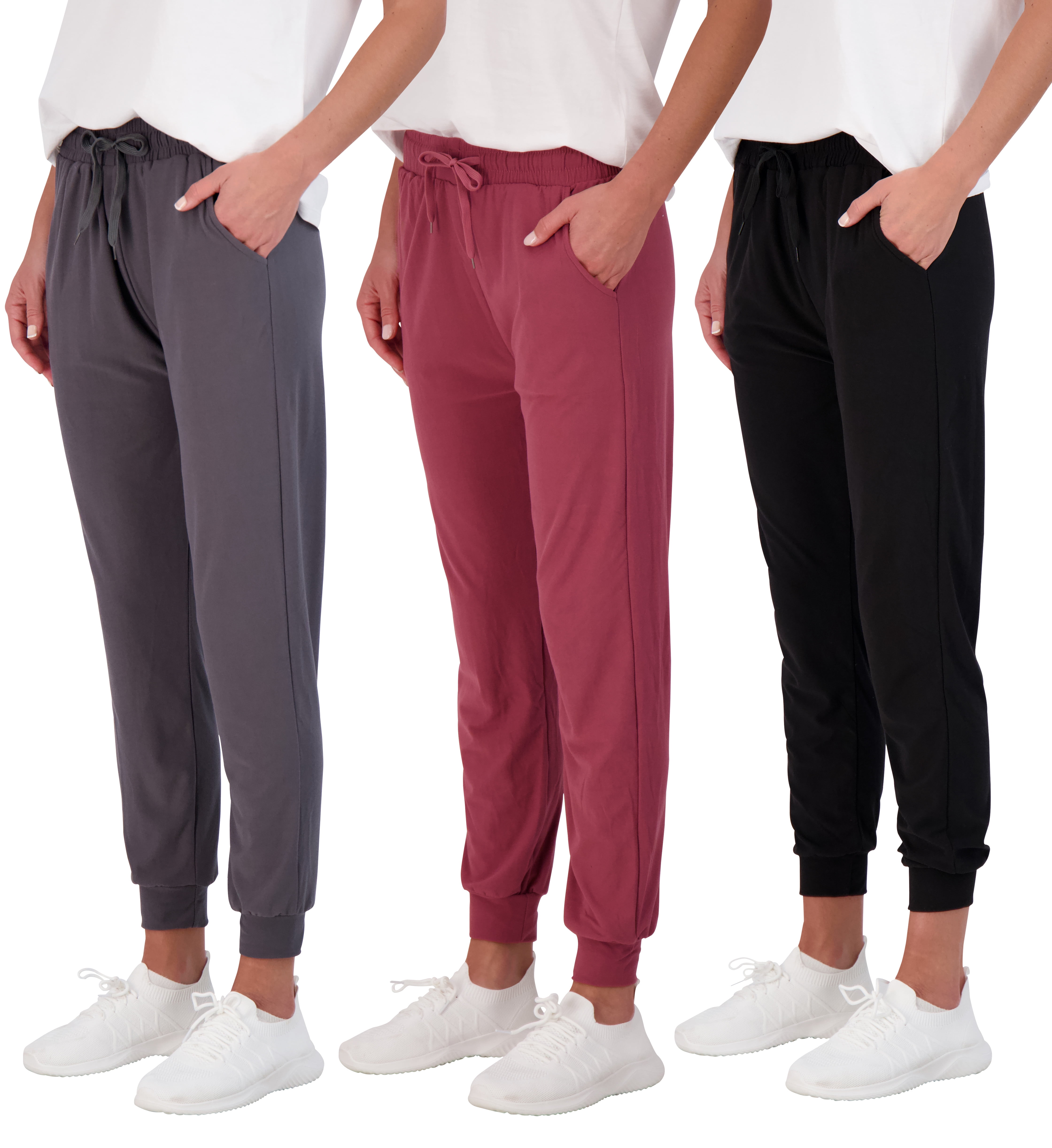 CAICJ98 Sweat Pants for Womens Womens Joggers with Side Pockets, Rib  Bottoms, Soft Sweatpants for Women Dark Gray,M