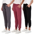 thumbnail image 1 of Real Essentials 3 Pack: Women's Ultra-Soft Lounge Joggers Athletic Yoga Pants with Pockets (Available in Plus Size), 1 of 6