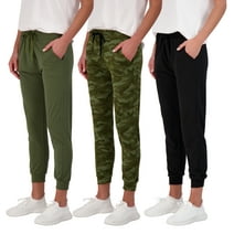 Real Essentials 3 Pack: Women's Ultra-Soft Lounge Joggers Athletic Yoga Pants with Pockets (Available in Plus Size)