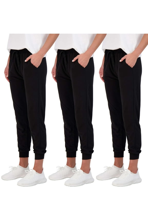 3 Pack: Women's Ultra-Soft Lounge Joggers Athletic Yoga Pants with Pockets (Available in Plus Size)