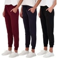 thumbnail image 1 of Real Essentials 3 Pack: Women's Ultra-Soft Lounge Joggers Athletic Yoga Pants with Pockets (Available in Plus Size), 1 of 6