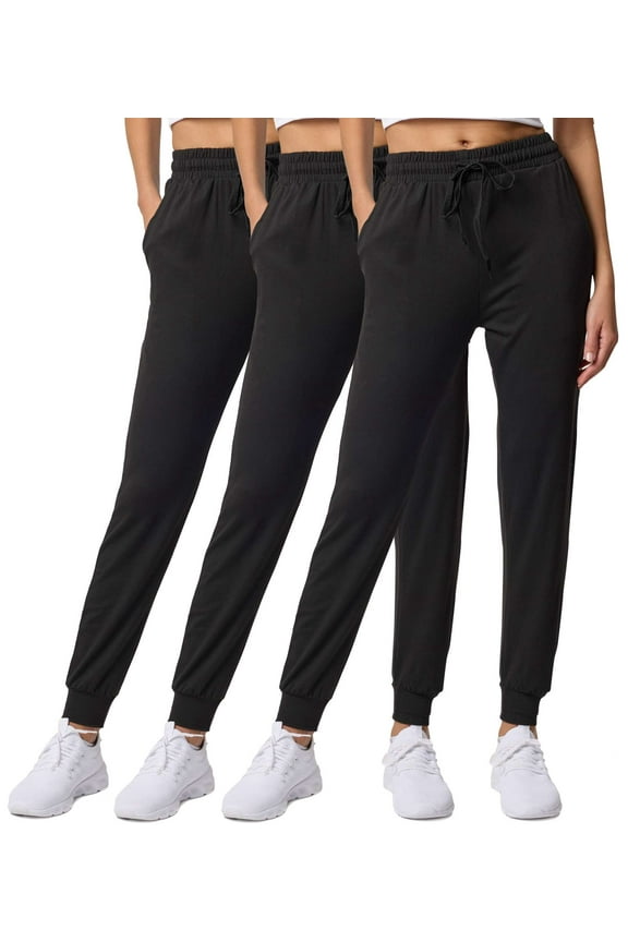 3 Pack: Women's Ultra-Soft Lounge Joggers Sweatpants Athletic Yoga Pants with Pockets (Available in Plus)