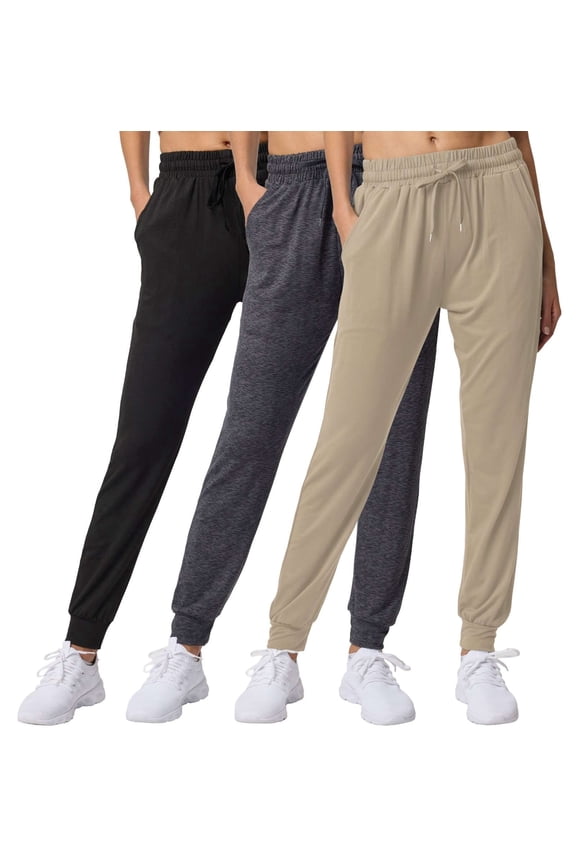 3 Pack: Women's Lounge Joggers Sweatpants With Pockets Yoga Running Athletic Workout (Available In Plus Size)