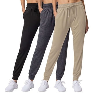 Real Essentials 3 Pack: Women's Lounge Joggers Sweatpants With Pockets Yoga Running Athletic Workout (Available In Plus Size)