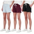 thumbnail image 1 of Real Essentials 3 Pack: Womens Cotton French Terry 9" Bermuda Short Pockets-Casual Lounge Athletic (Available in Plus), 1 of 5