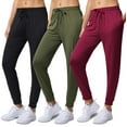 thumbnail image 1 of Real Essentials 3 Pack: Womens Dry-Fit Active Athletic Joggers Yoga Lounge Pants - Drawstring (Available in Plus Size), 1 of 7