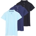thumbnail image 1 of Real Essentials 3 Pack: Womens Short Sleeve Dry-Fit Performance Polo Shirt (Available in Plus), 1 of 6