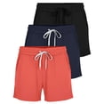 thumbnail image 1 of Real Essentials 3 Pack: Womens Ultra-Soft Athletic Lounge Casual Sweat Shorts with Pockets (Available in Plus Size), 1 of 6