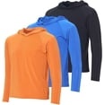 thumbnail image 1 of Real Essentials 3 Pack:Youth Rashguard Hoodie UPF UV Sun Protection Long Sleeve Swim Fishing Shirt - Boys & Girls (Ages 4-16), 1 of 5