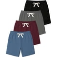thumbnail image 1 of Real Essentials 4 Pack: Boys' Cotton French Terry Shorts with Pockets for Kids Teens Youth - Sleep Casual Lounge (4-18), 1 of 5