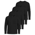 thumbnail image 1 of Real Essentials 4 Pack: Boys' Cotton Jersey Long Sleeve T-Shirt with Pocket - Kids Teens Youth Crew Neck Tee Top (Ages 4-16), 1 of 2