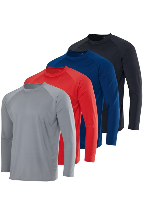 4-Pack: Boys Long Sleeve Rash Guard Shirt Swimwear UPF Sun Protection Surf Top Swim Suit