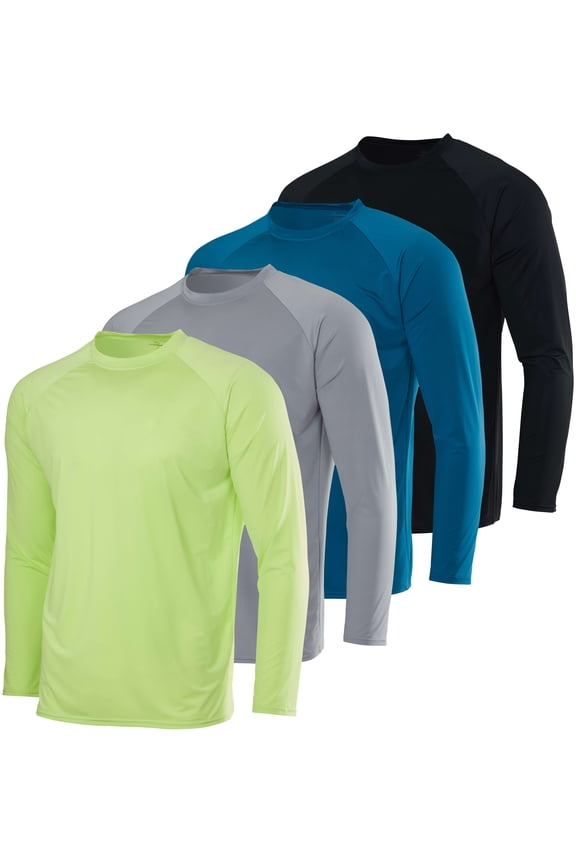 4-Pack: Boys Long Sleeve Rash Guard Shirt Swimwear UPF Sun Protection Surf Top Swim Suit