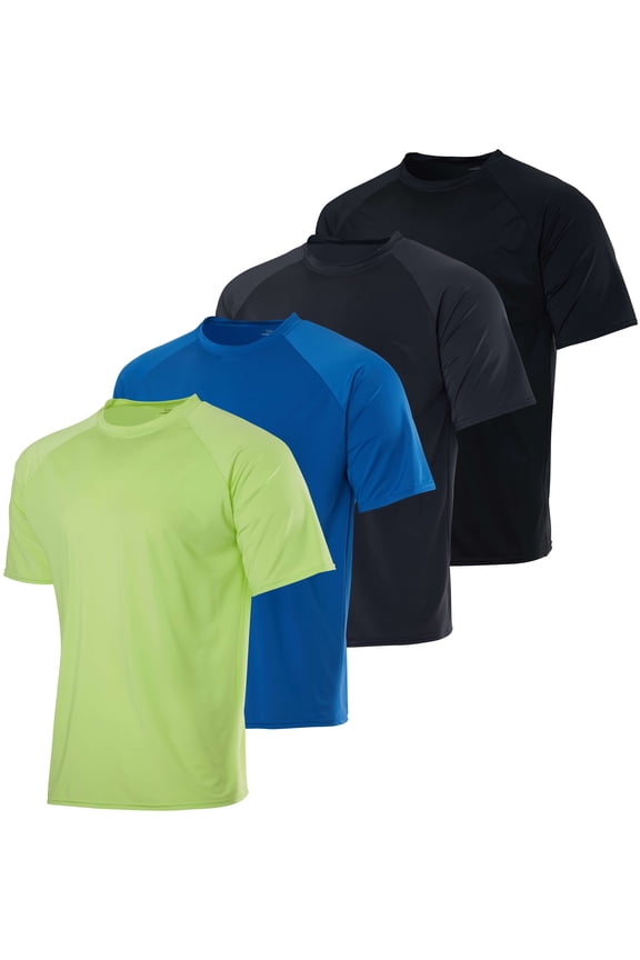 4 Pack: Boys Short Sleeve Quick Dry UPF 50+ Sun Protection Rash Guard Shirt Swimwear Surf Top for Boys