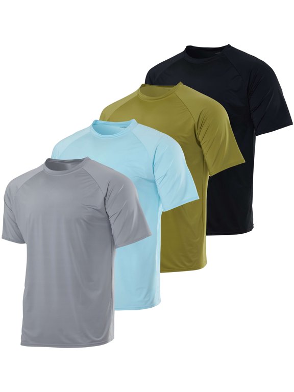 4 Pack: Boys Short Sleeve Quick Dry UPF 50+ Sun Protection Rash Guard Shirt Swimwear Surf Top for Boys