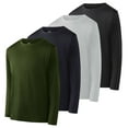 thumbnail image 1 of Real Essentials 4 Pack: Boys Youth Dry-Fit Moisture Wicking Active Athletic Performance Long-Sleeve T-Shirt, 1 of 5