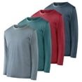thumbnail image 1 of Real Essentials 4 Pack: Boys Youth Dry-Fit Moisture Wicking Active Athletic Performance Long-Sleeve T-Shirt, 1 of 5